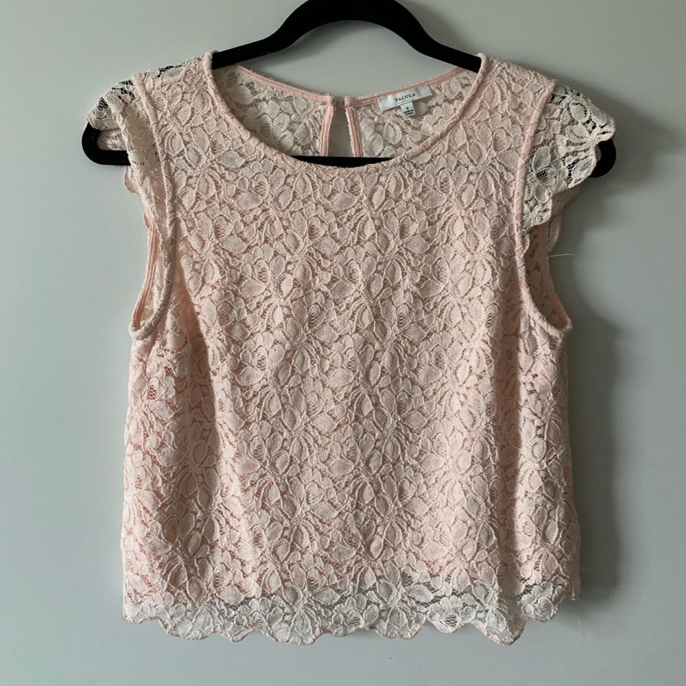 Aritzia Talula Pink Lace Blouse